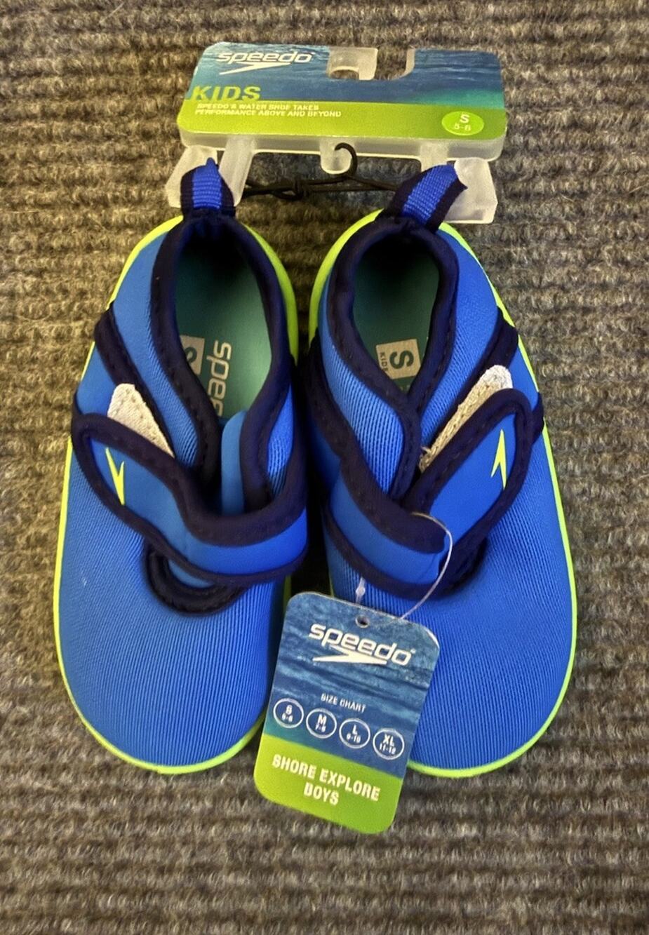Speedo Kids Shore Explore Water Shoes Blue Green Gecko Size S 5-6 Toddler Boys